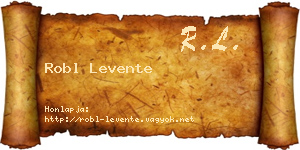 Robl Levente névjegykártya